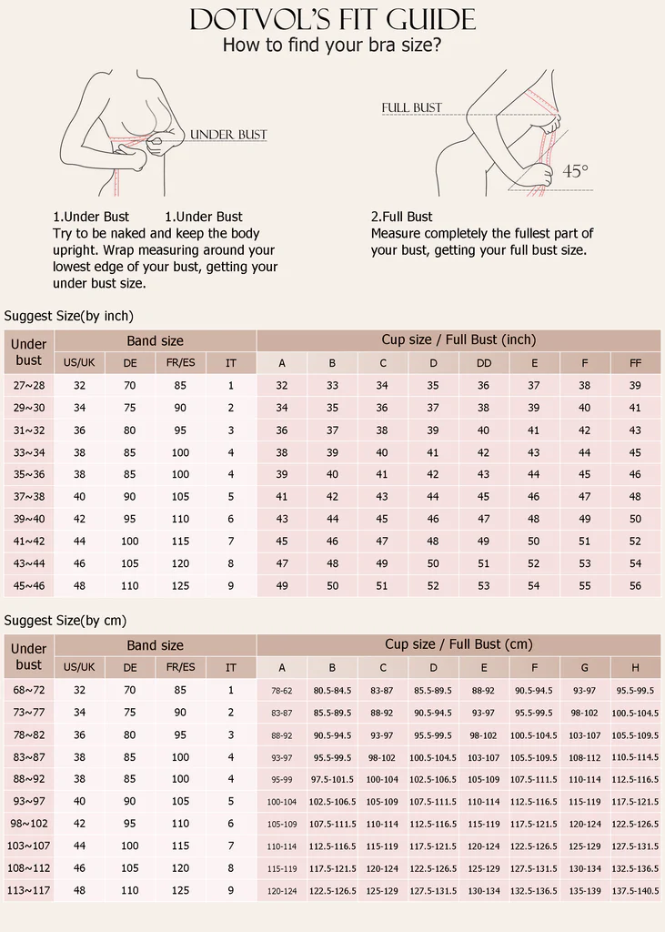 Bra size finder graphic for shoppers validating a common 34B label with real measurements