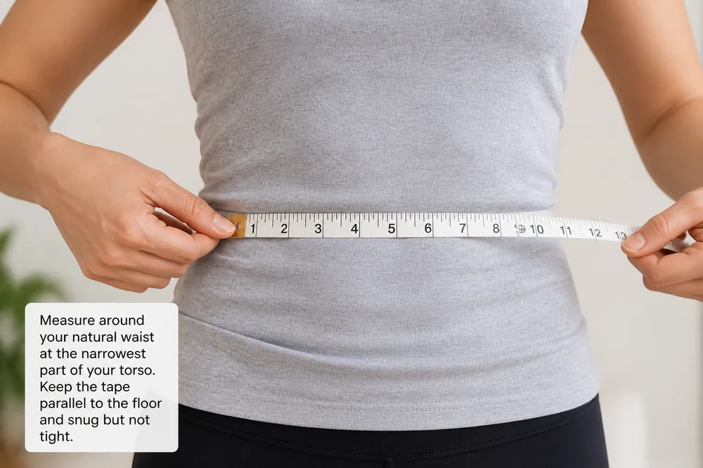 How to measure waist for Levi's jeans size with a soft tape at the natural waist