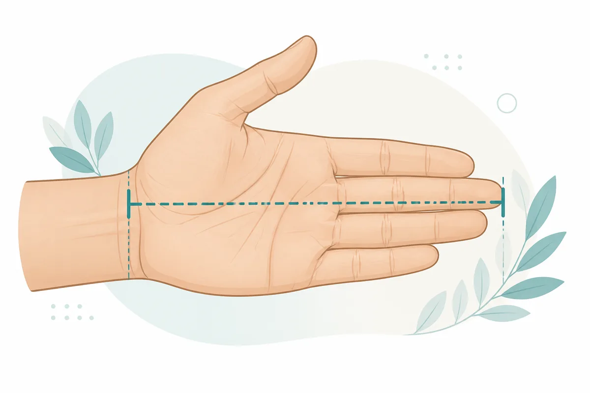 How to measure hand length from wrist crease to middle fingertip