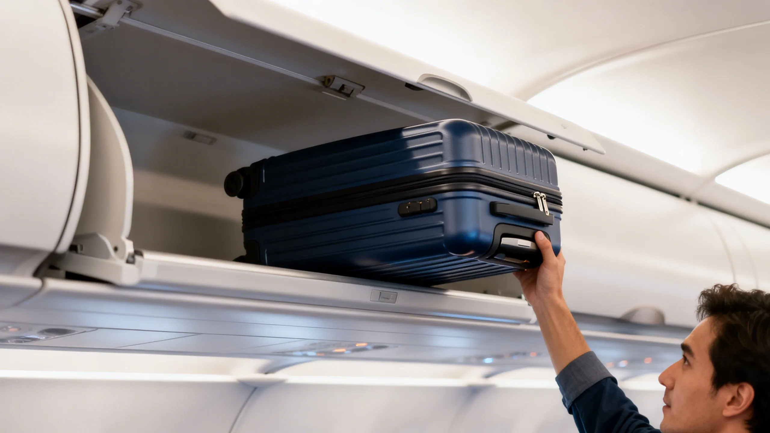 United Airlines carry-on luggage size check visual